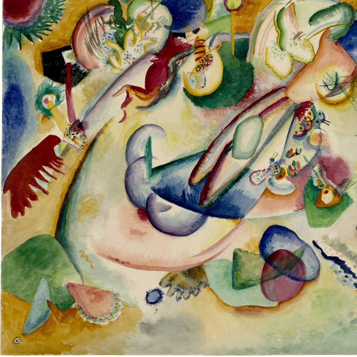 detail of the fine art reproduction from the centre left