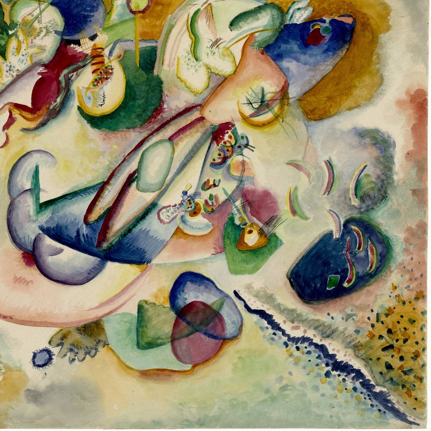 detail of the fine art reproduction from the bottom right corner