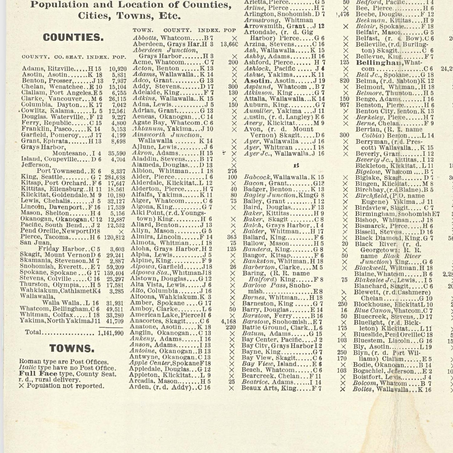 detail of the map from the bottom left corner