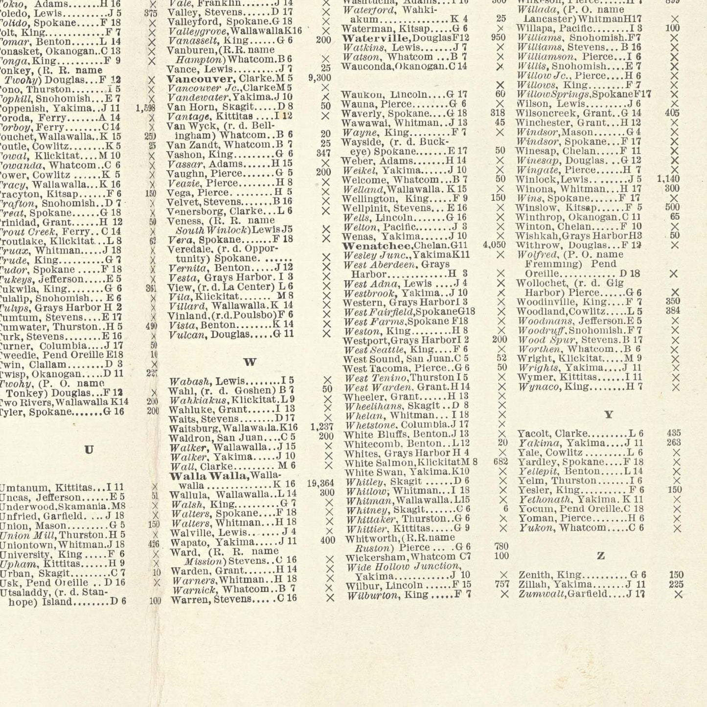 detail of the map from the bottom right corner