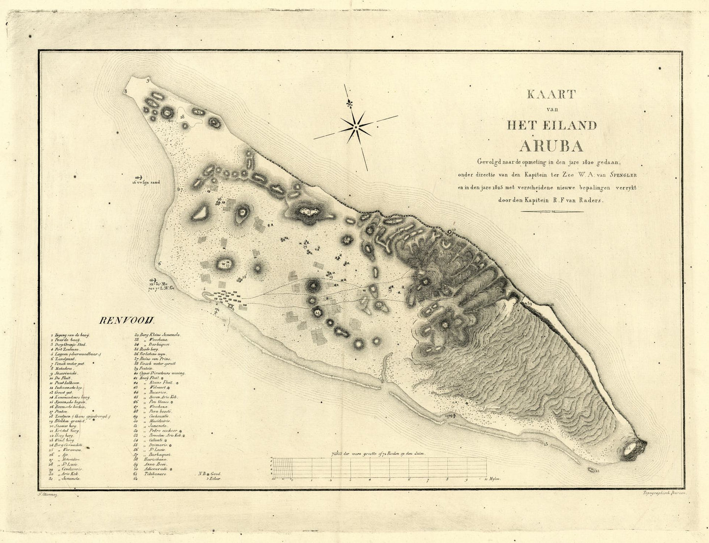 presentation of the map reproduction without a frame