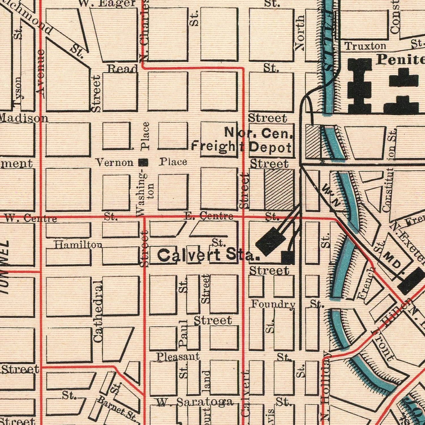 detail of the map from the centre