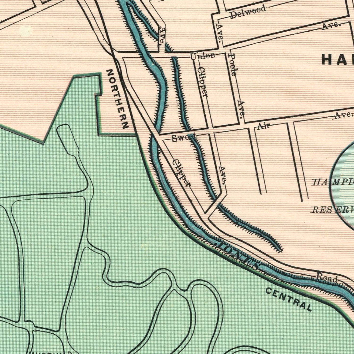 detail of the map from the centre left