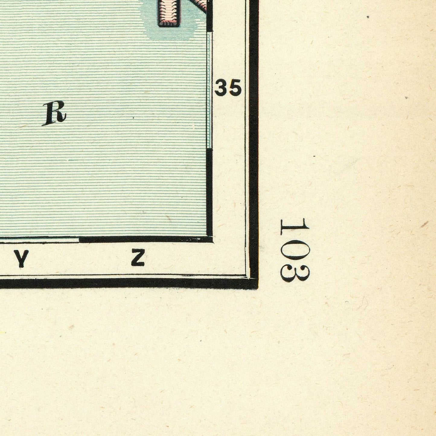 detail of the map from the bottom right corner