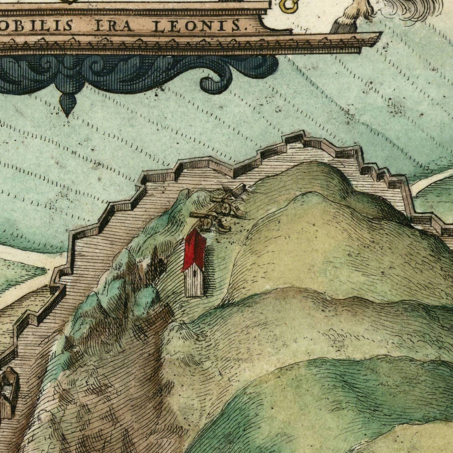 detail of the map from the centre left