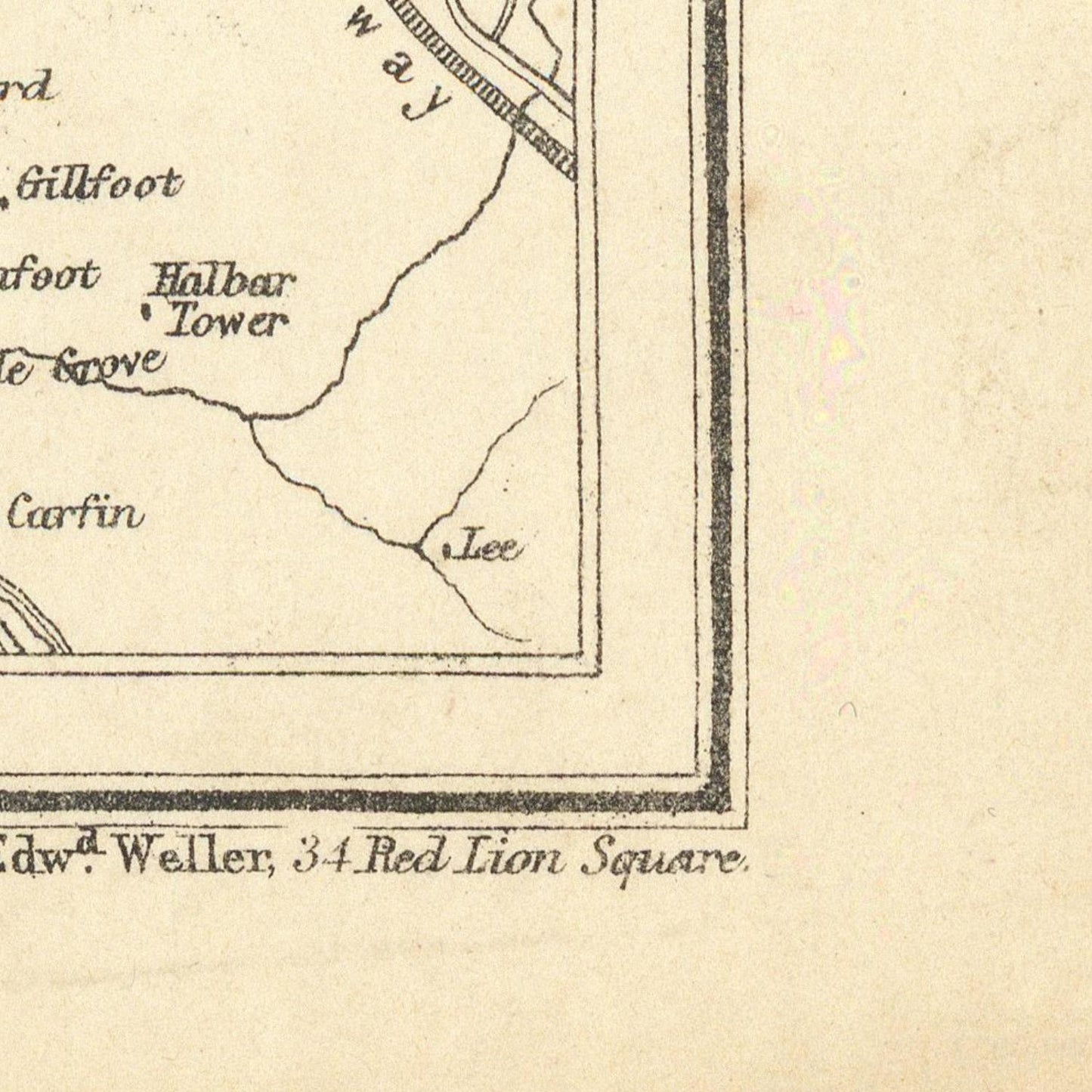 detail of the map from the bottom right corner