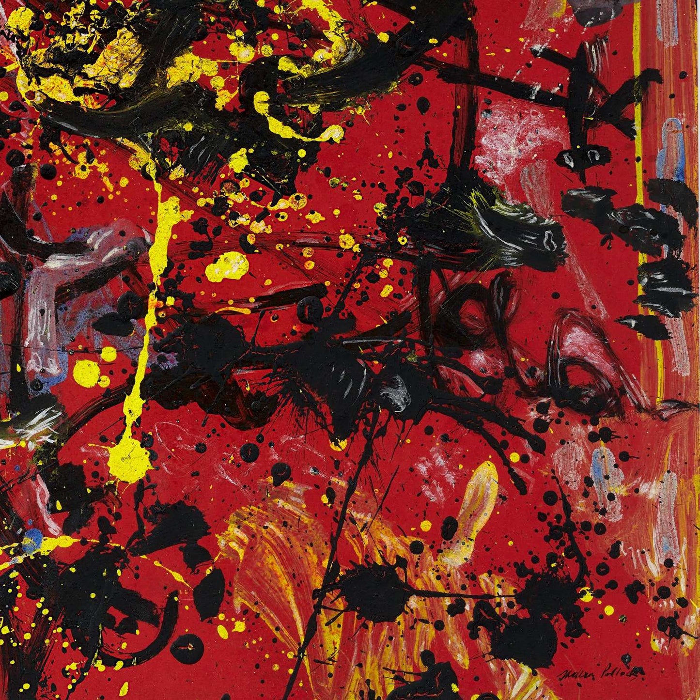 detail of the fine art reproduction from the bottom right corner