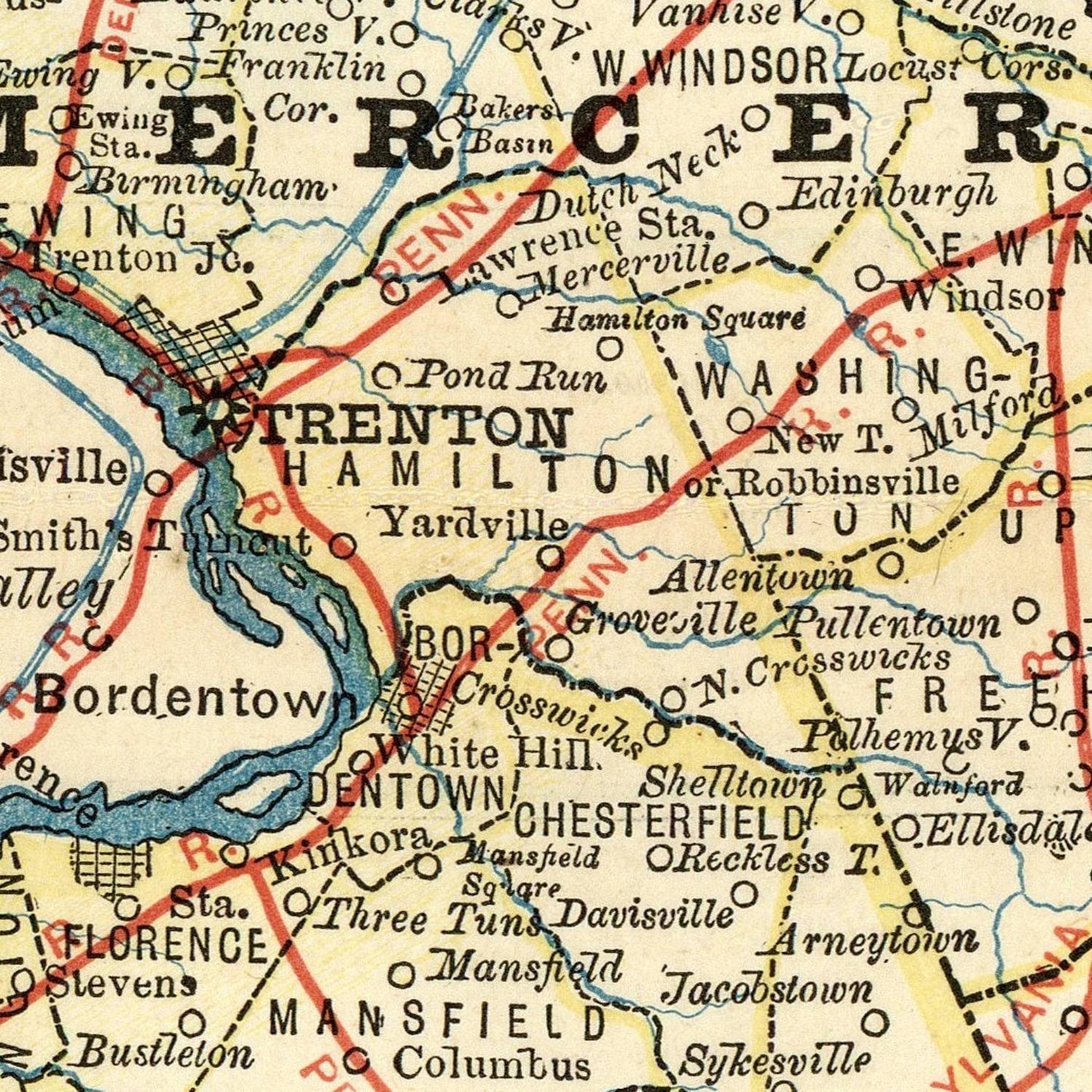 detail of the map from the centre