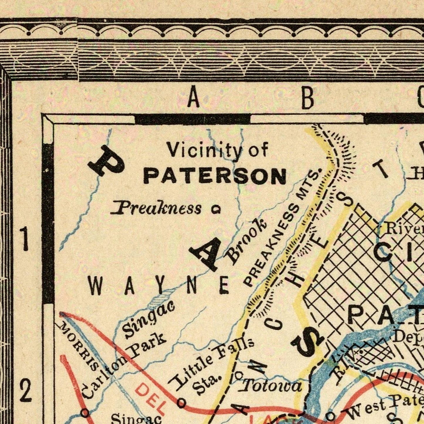 detail of the map from the centre left
