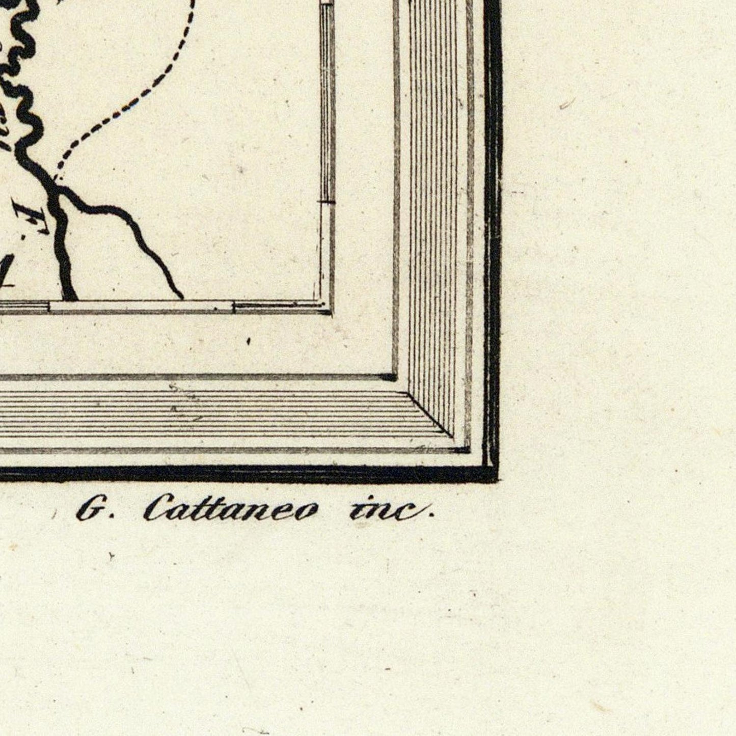 detail of the map from the bottom right corner
