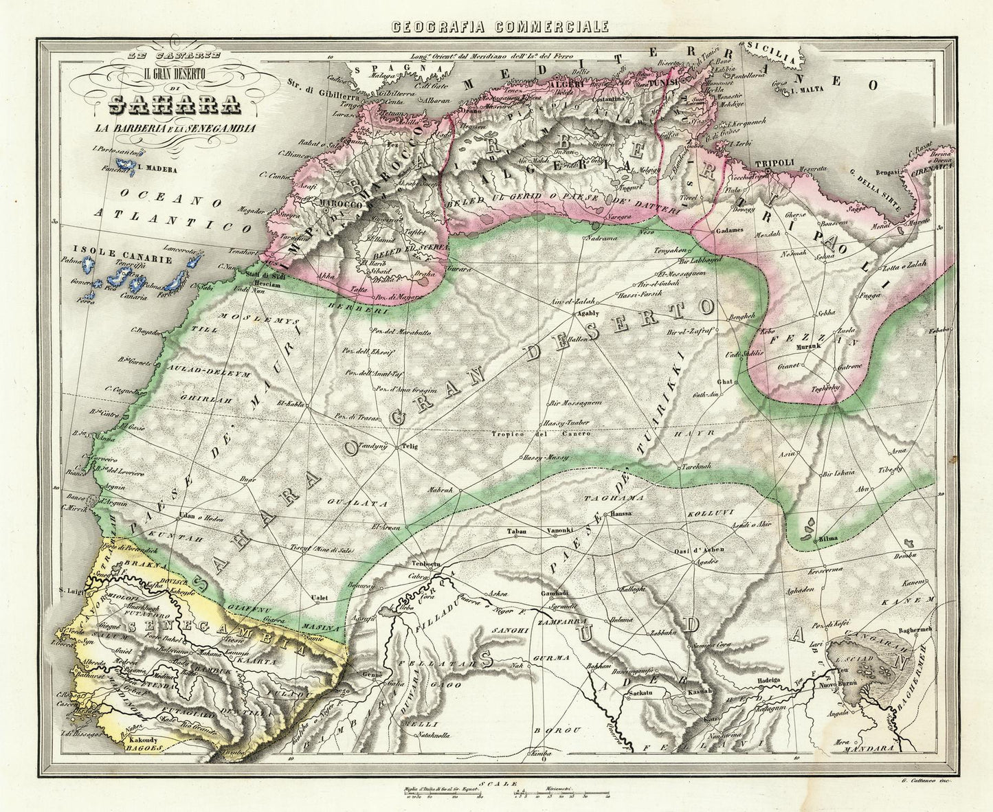 presentation of the map reproduction without a frame