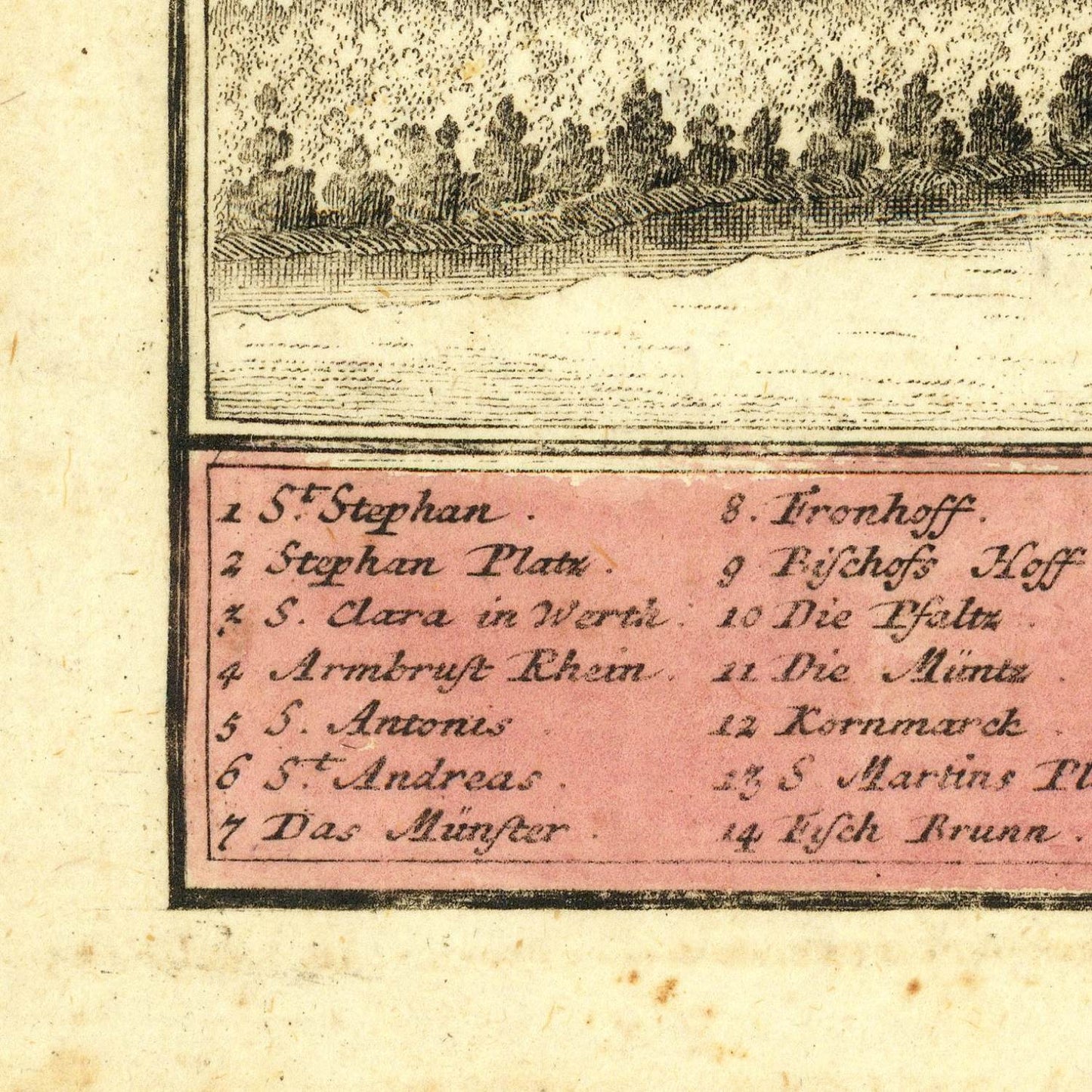 detail of the map from the bottom left corner