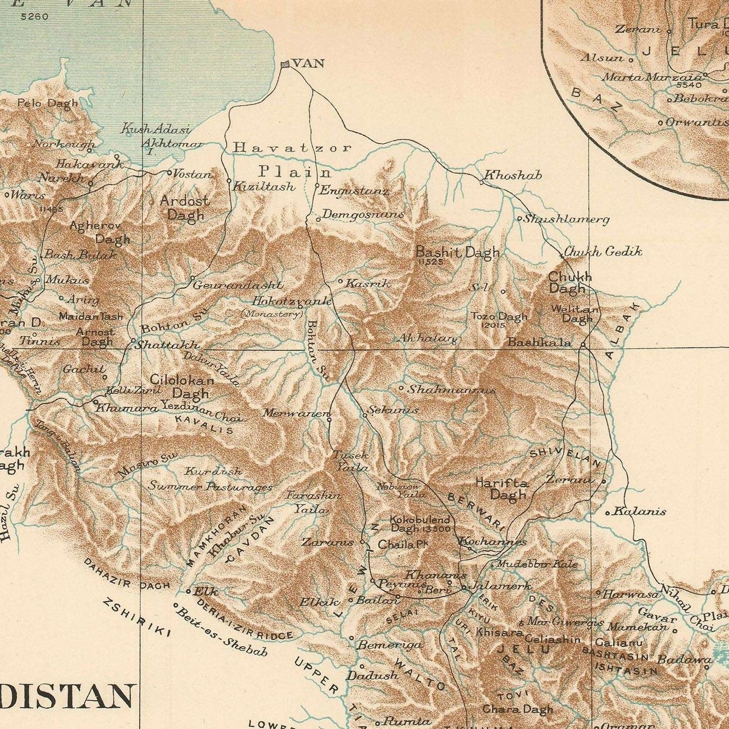 detail of the map from the centre