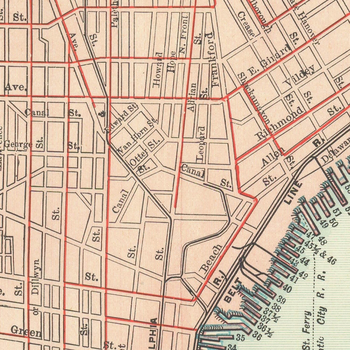 detail of the map from the centre