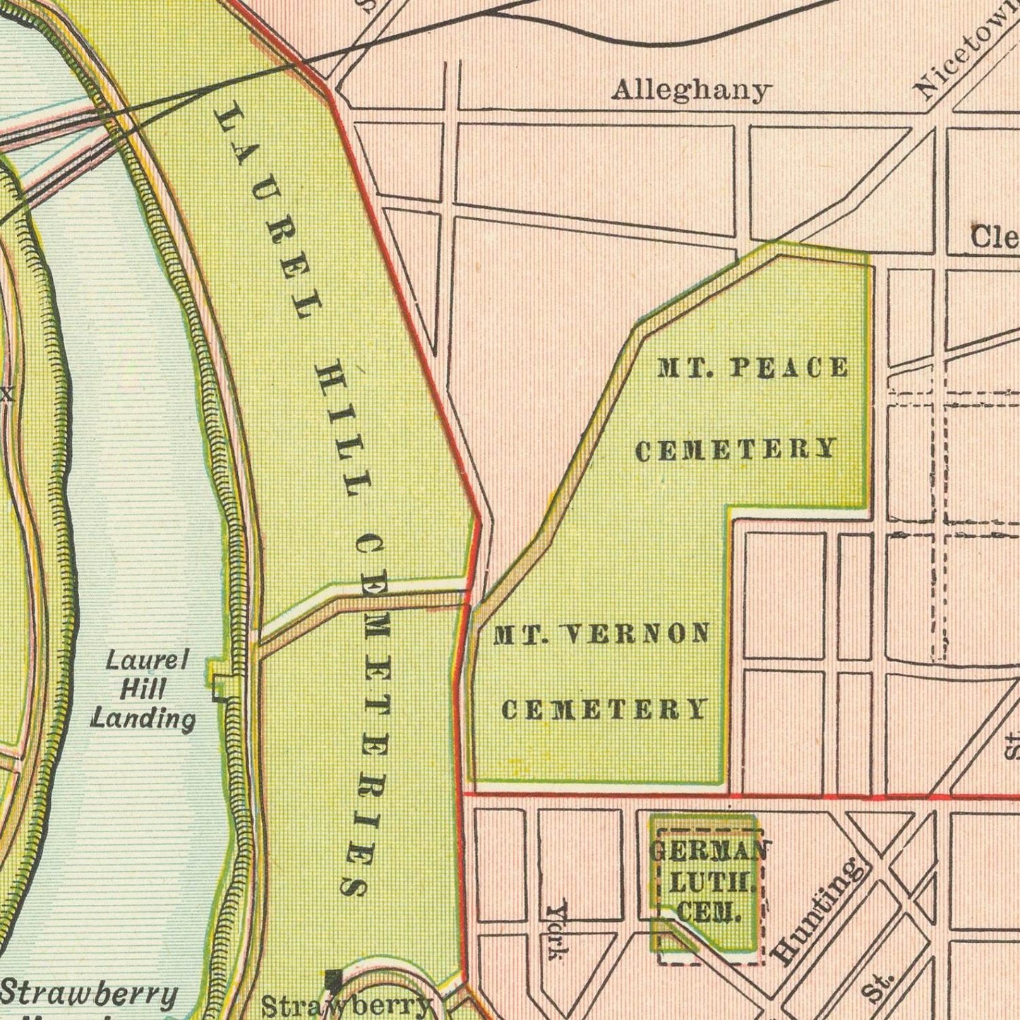 detail of the map from the centre left