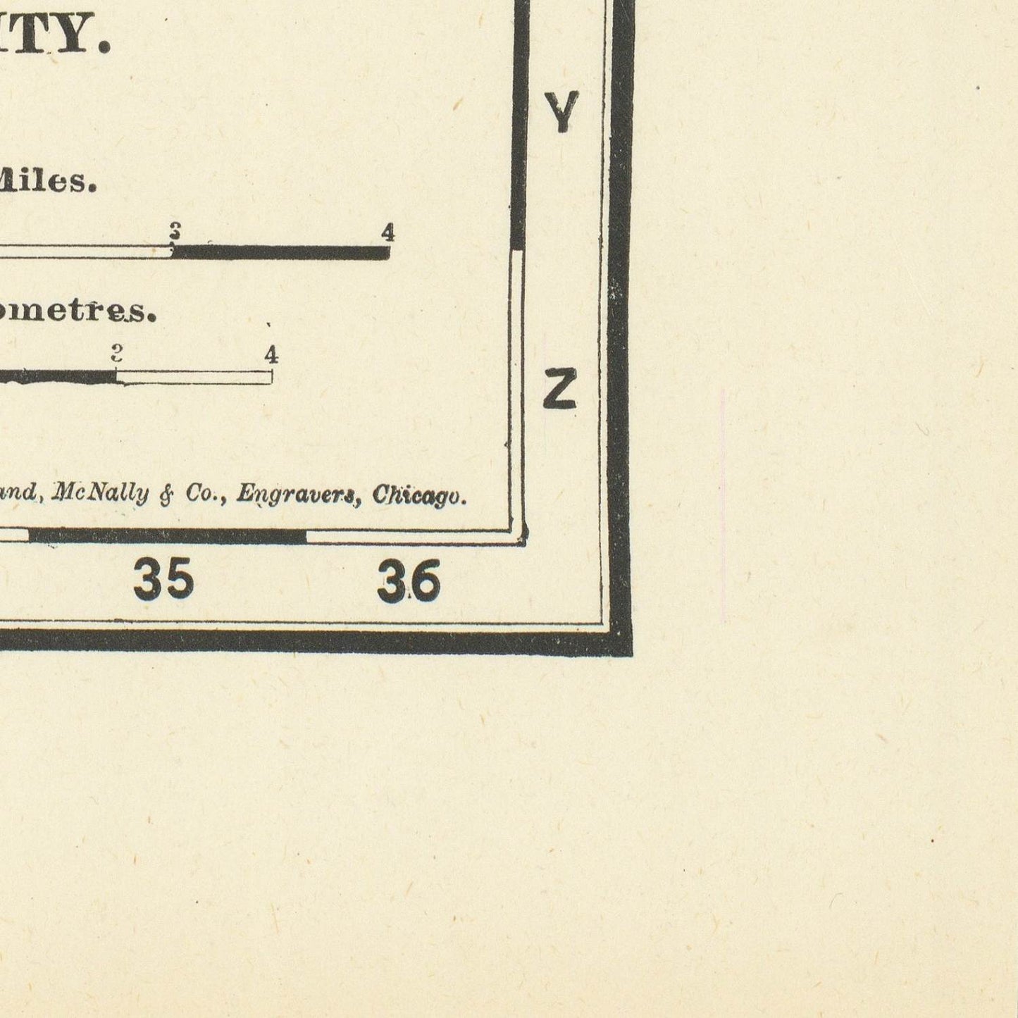 detail of the map from the bottom right corner