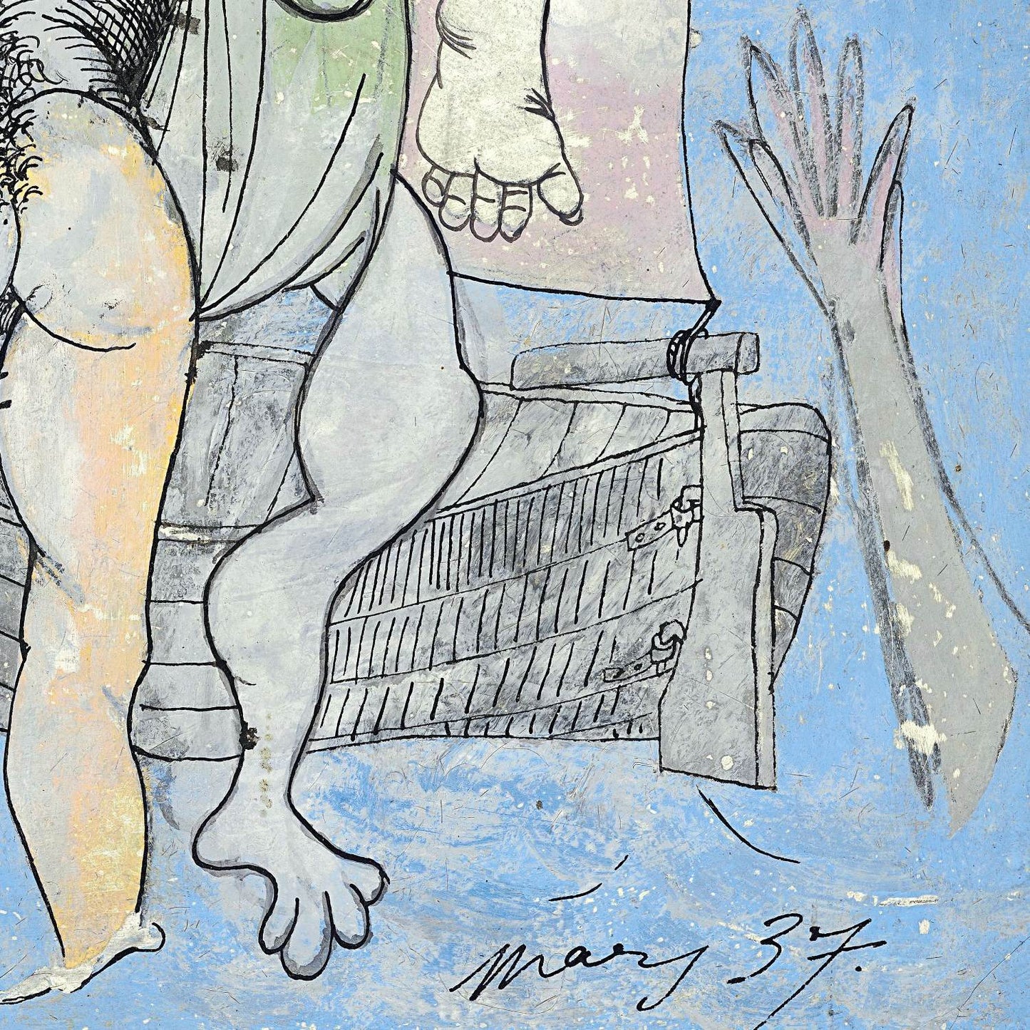 detail of the fine art reproduction from the bottom right corner