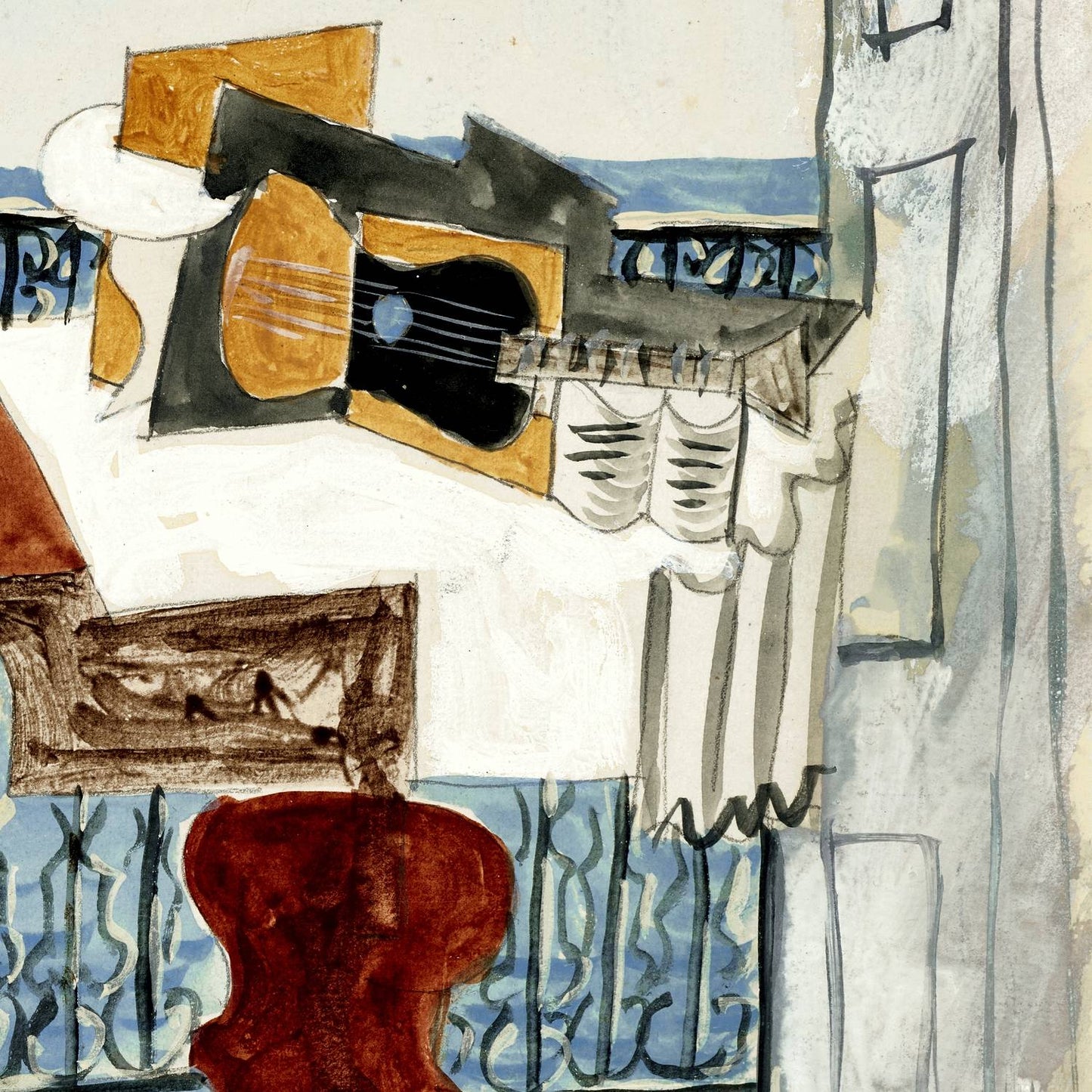 detail of the fine art reproduction from the centre left