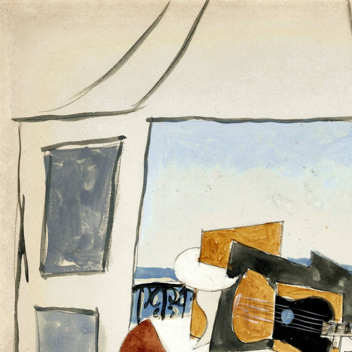 detail of the fine art reproduction from the top left