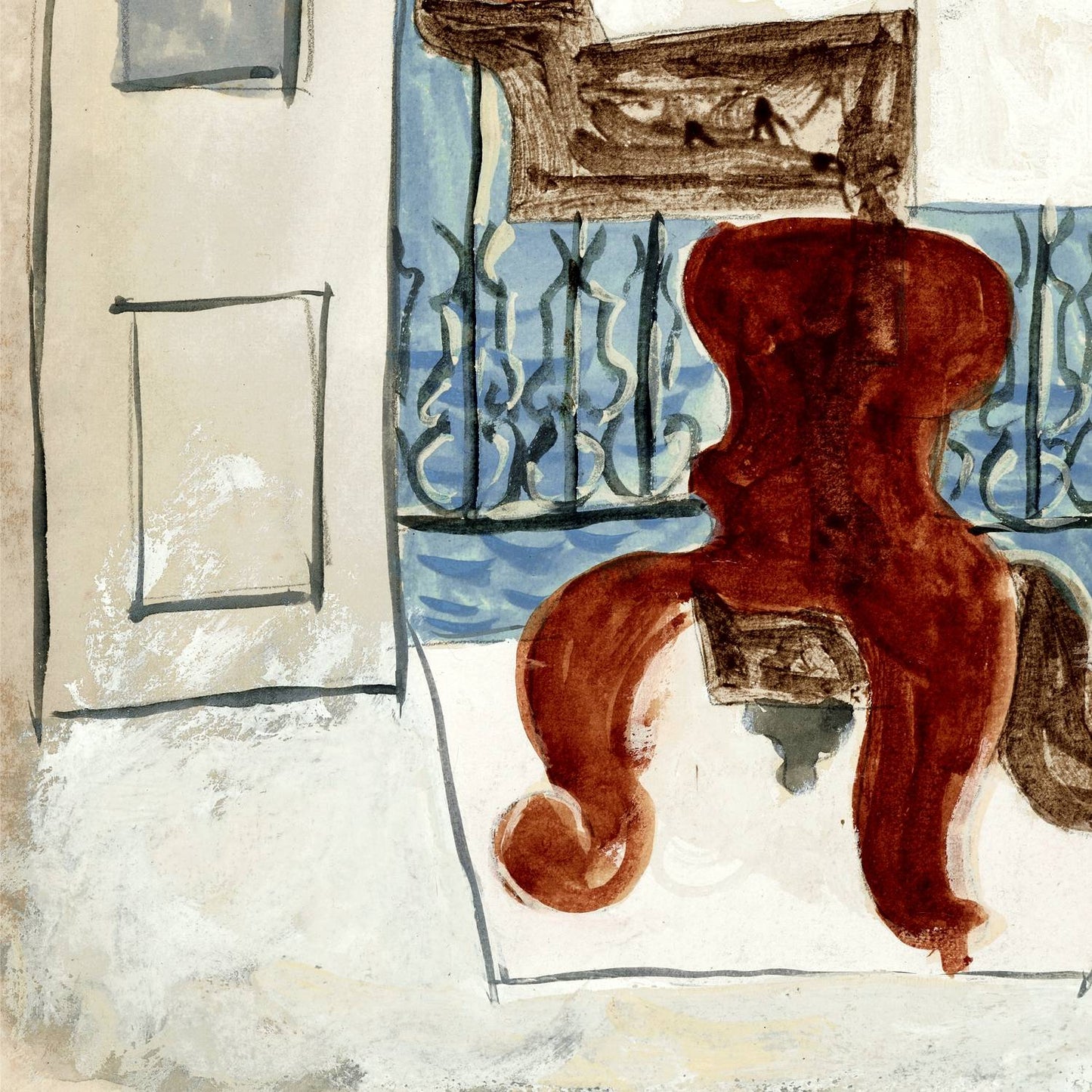 detail of the fine art reproduction from the bottom left corner