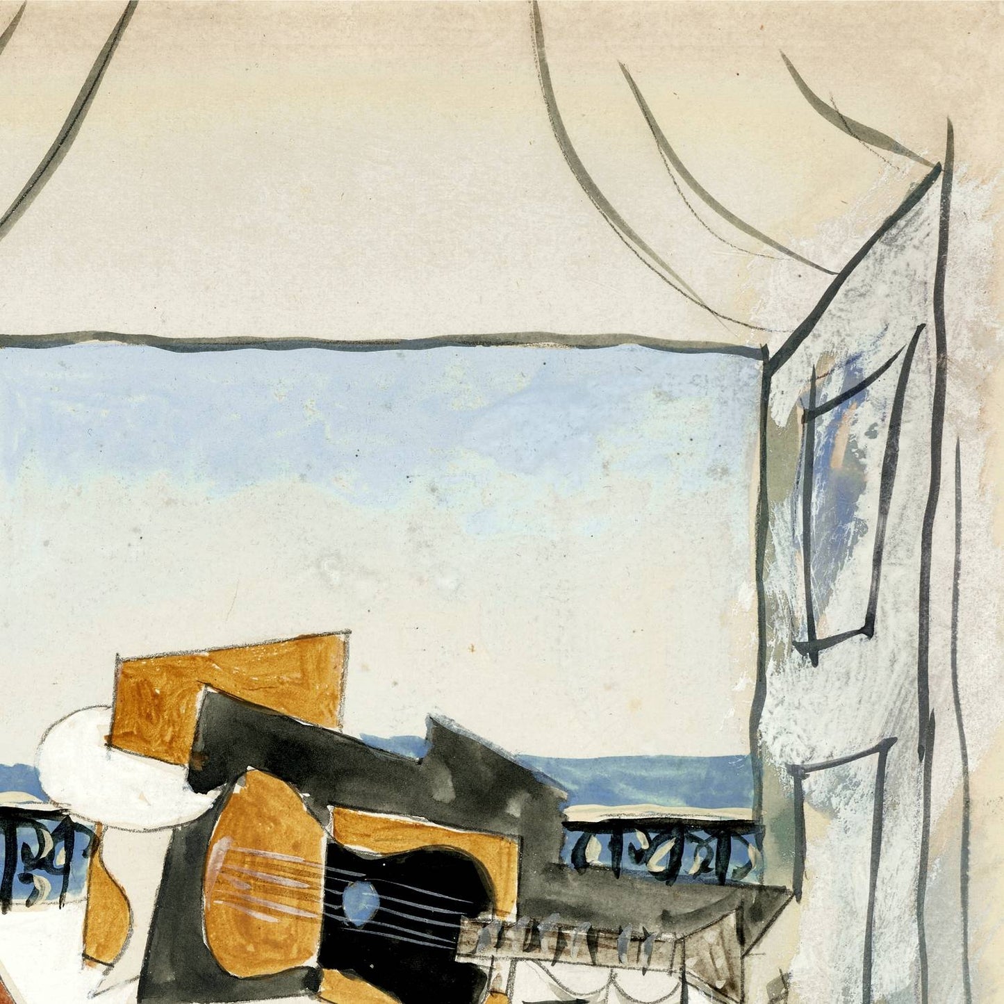 detail of the fine art reproduction from the top right corner