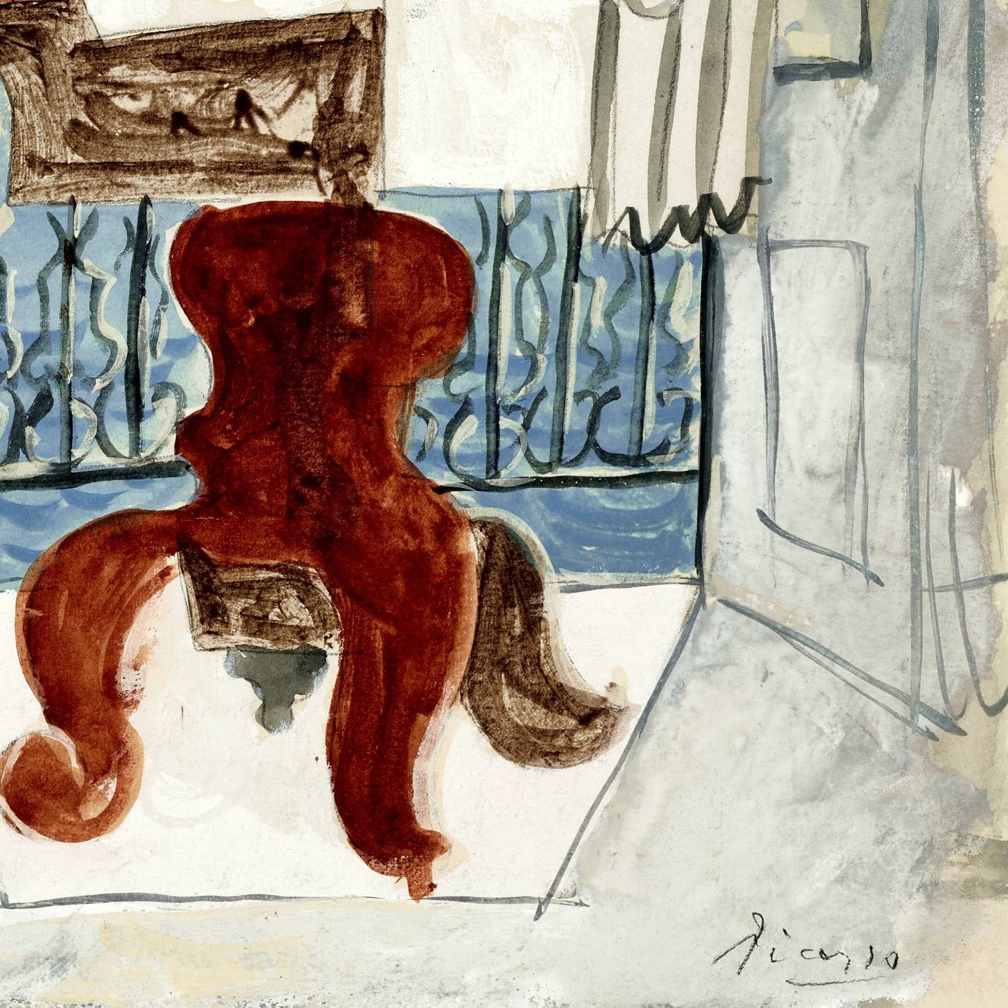 detail of the fine art reproduction from the bottom right corner