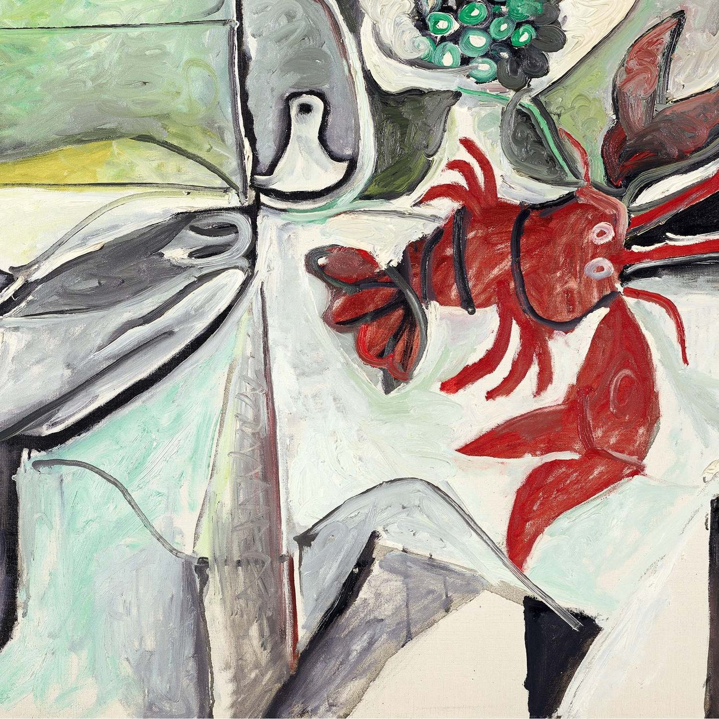 detail of the fine art reproduction from the centre left