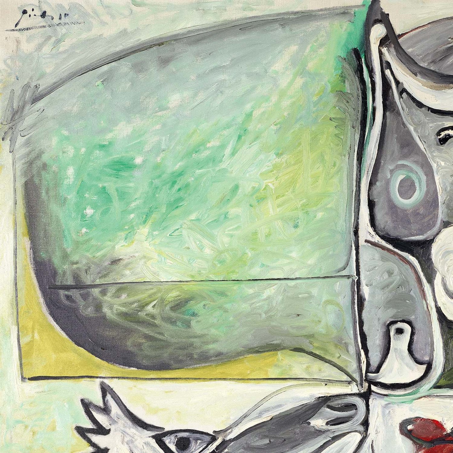 detail of the fine art reproduction from the top left