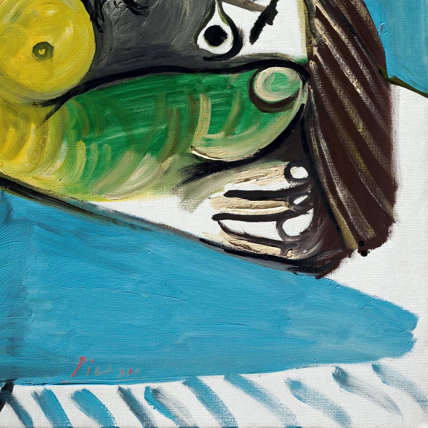 detail of the fine art reproduction from the bottom right corner