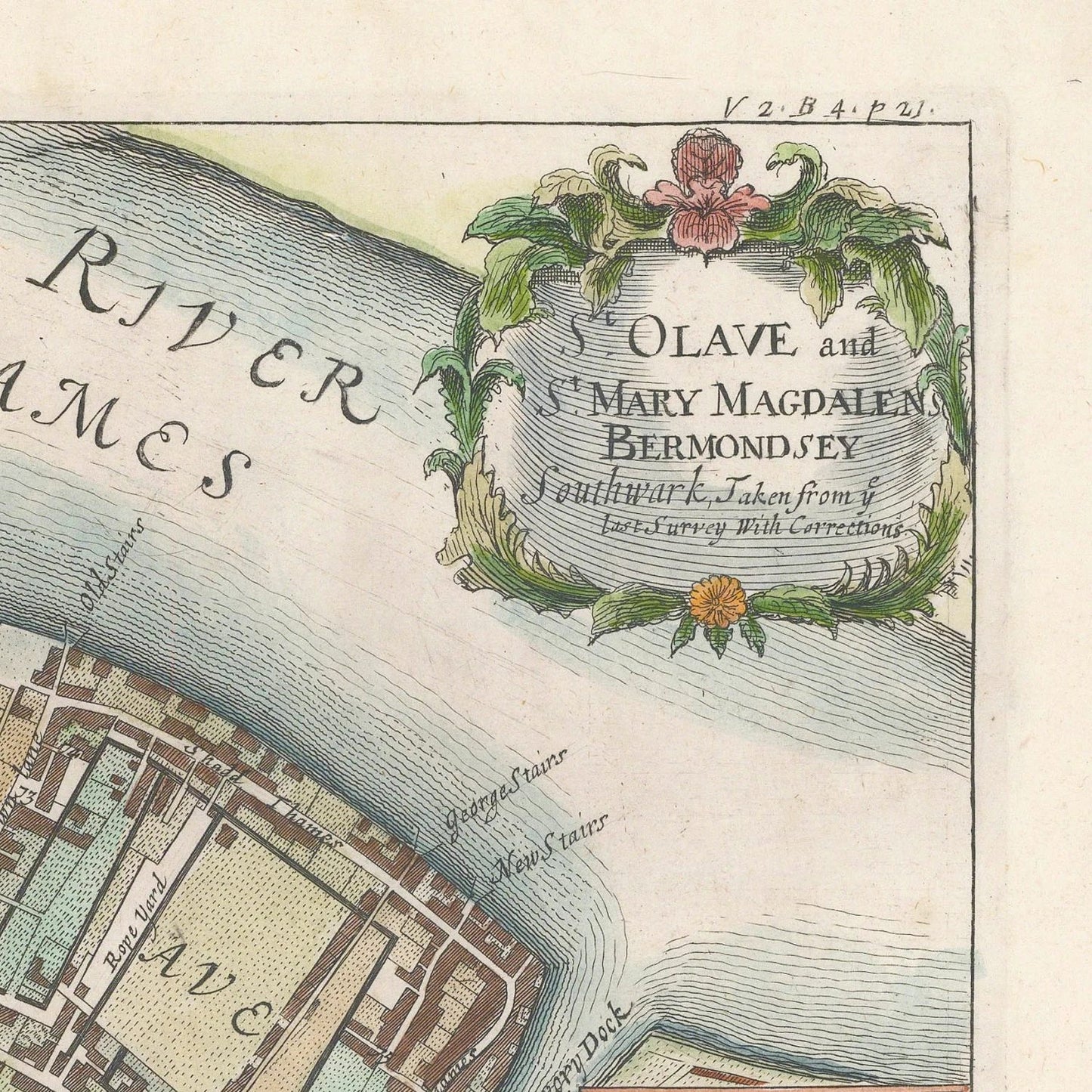 detail of the map from the top right corner