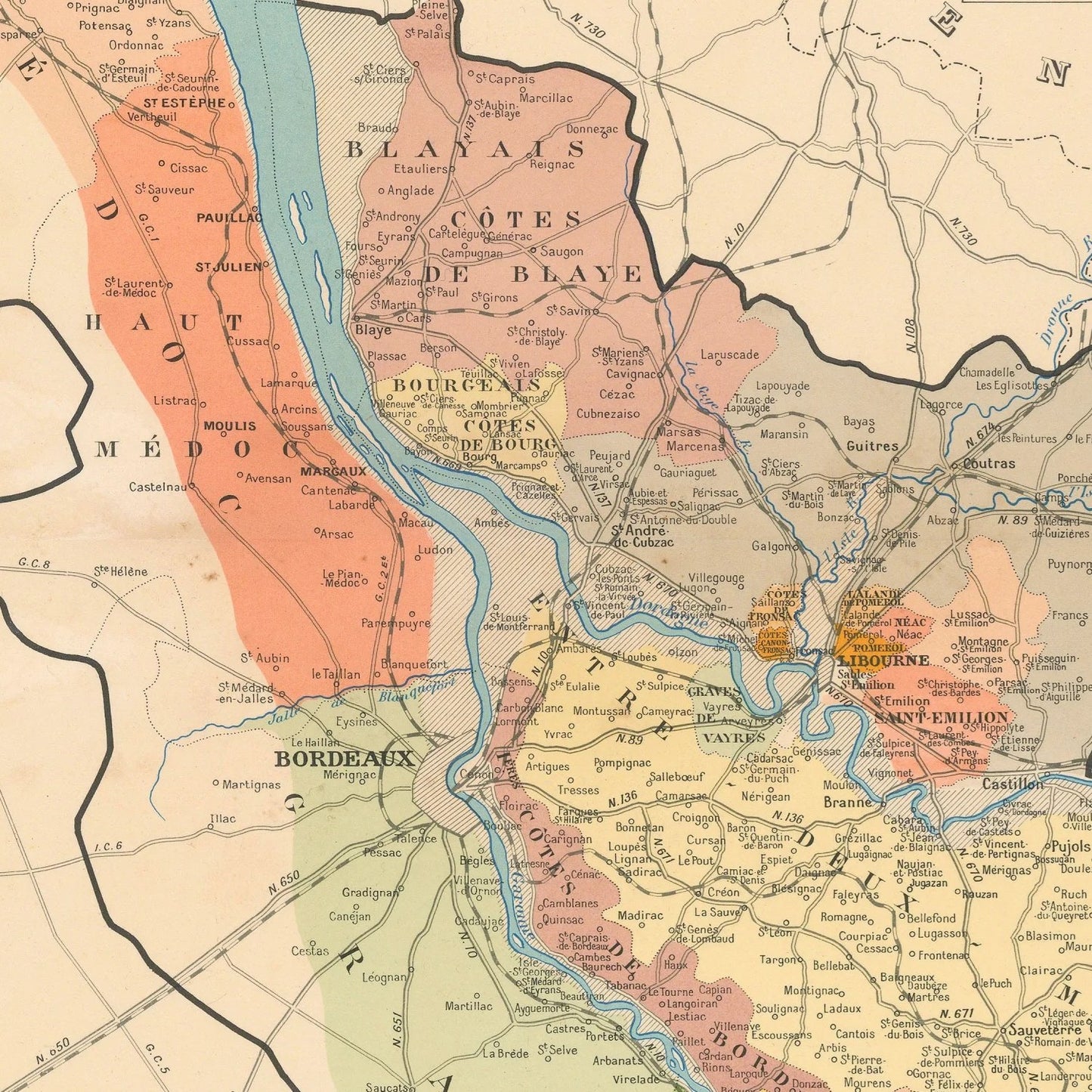 detail of the map from the centre