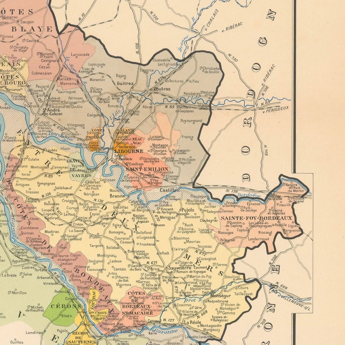 detail of the map from the centre left