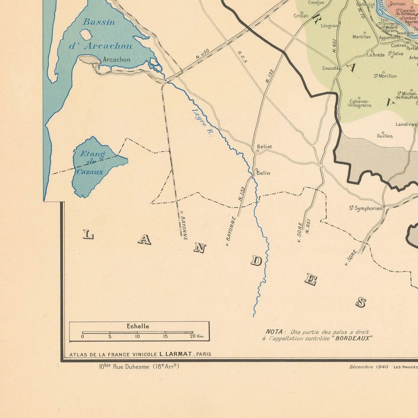 detail of the map from the bottom left corner