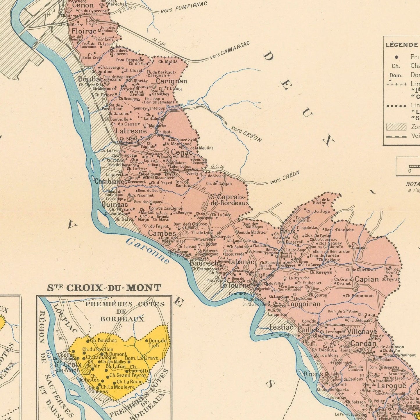 detail of the map from the centre
