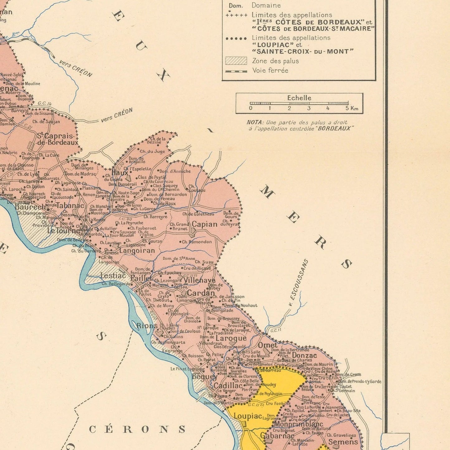 detail of the map from the centre left