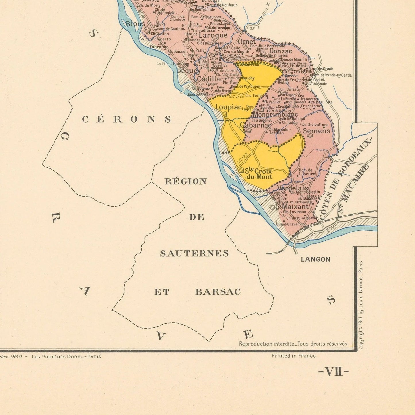 detail of the map from the bottom right corner