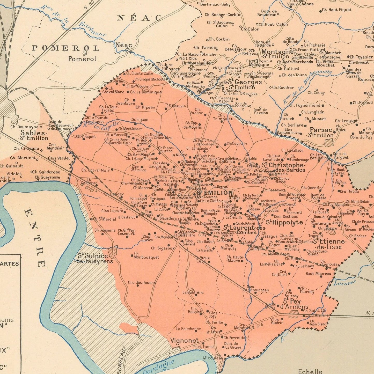 detail of the map from the centre