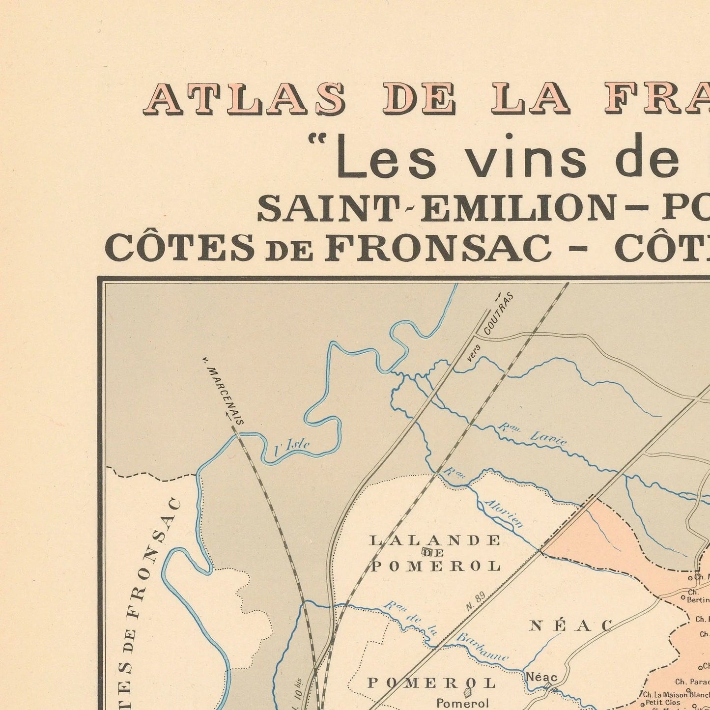 detail of the map from the top left corner
