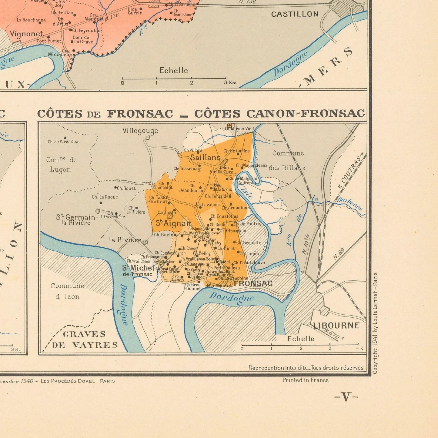 detail of the map from the bottom right corner