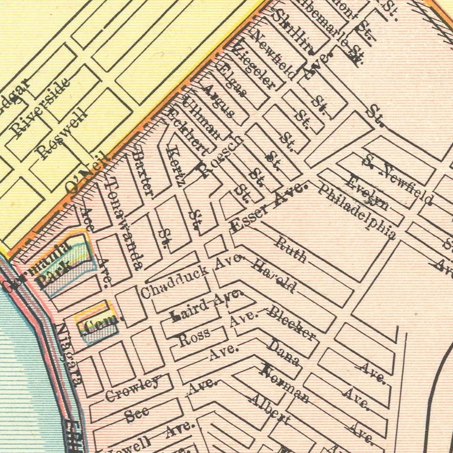 detail of the map from the centre left