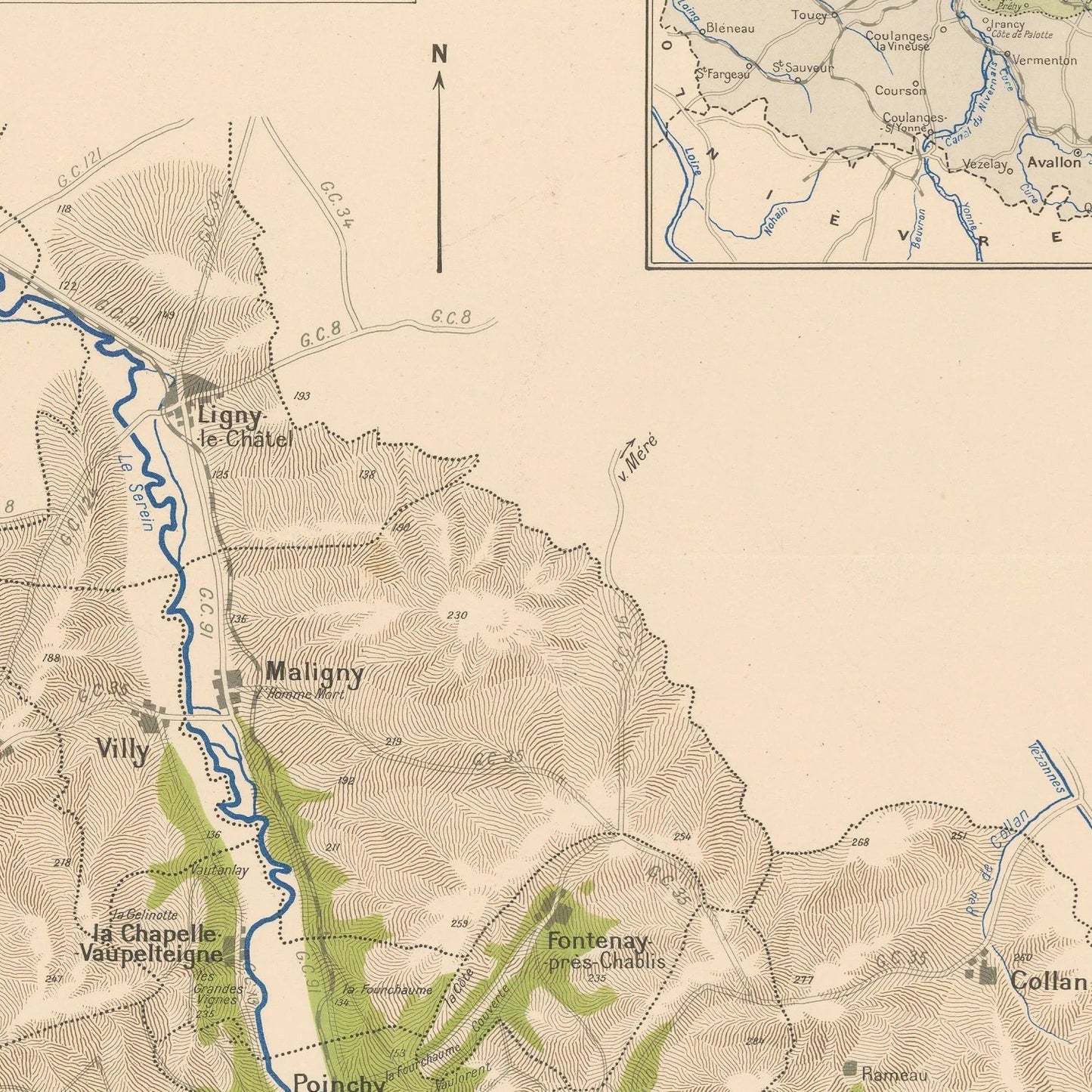 detail of the map from the centre
