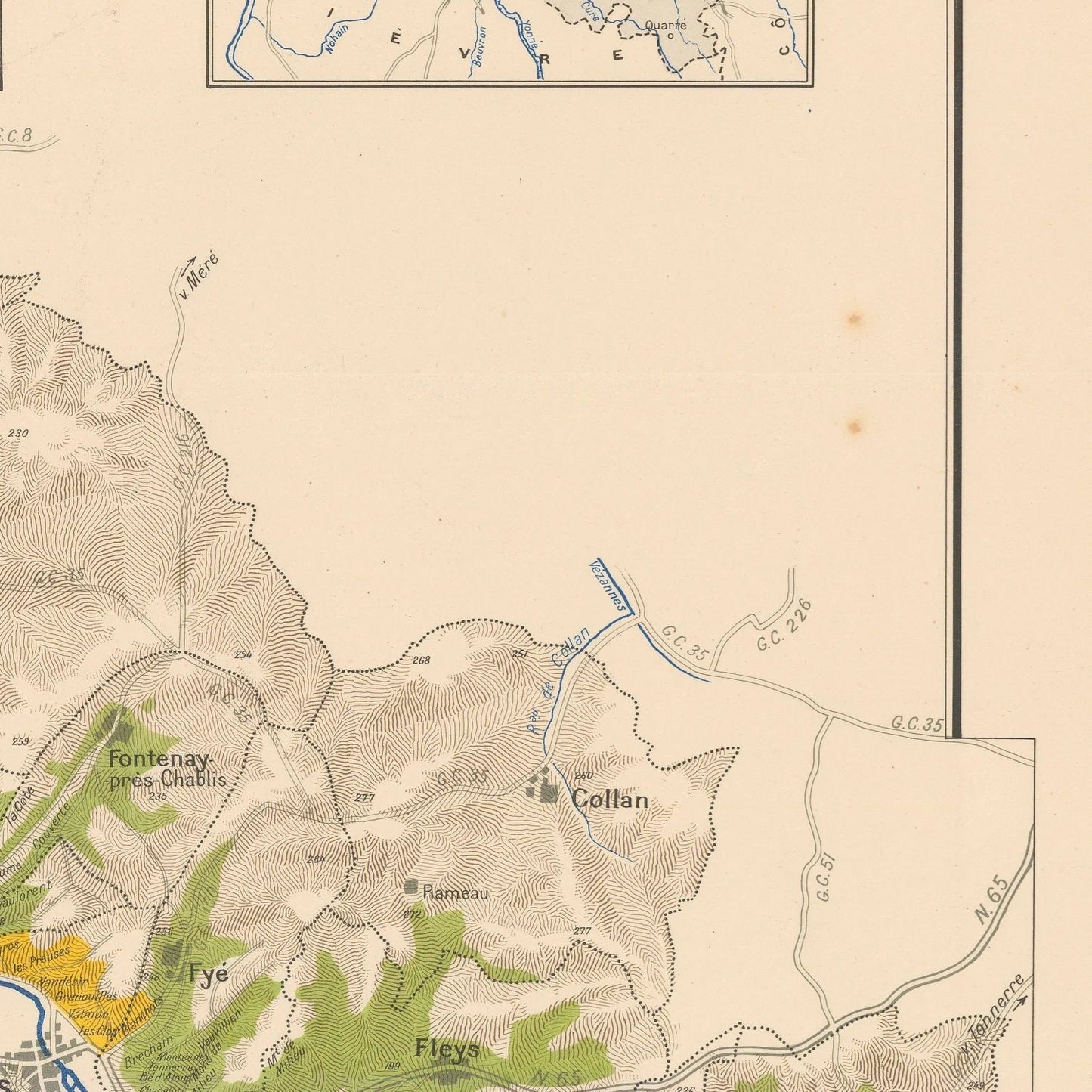 detail of the map from the centre left