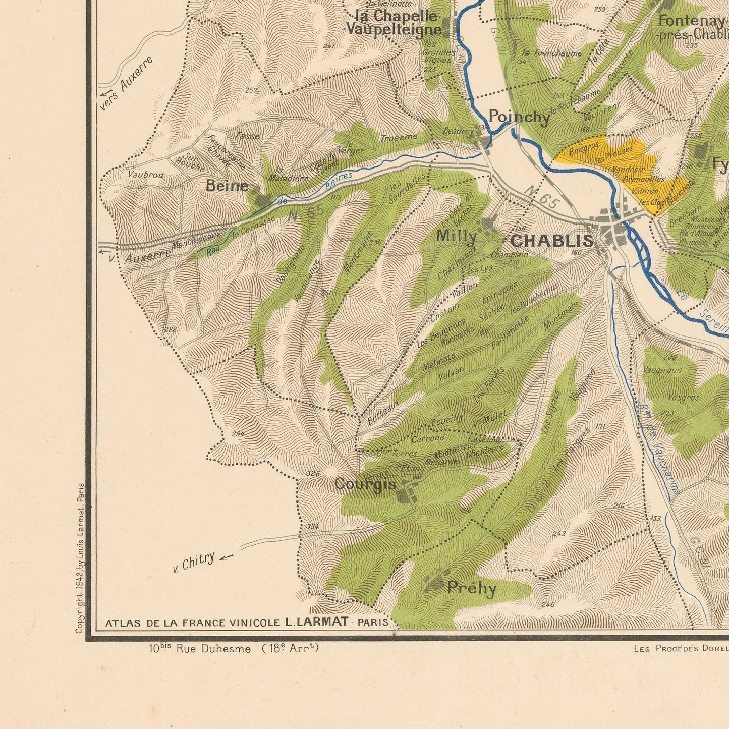 detail of the map from the bottom left corner