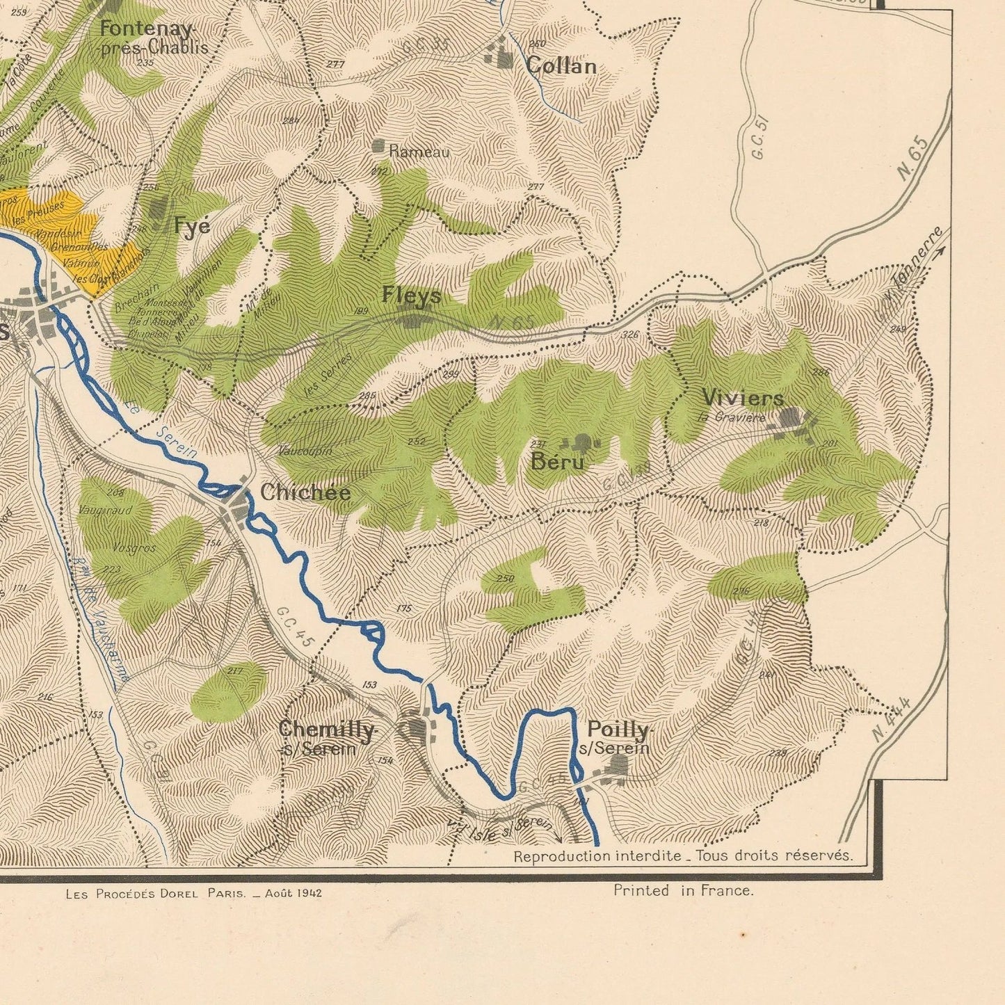 detail of the map from the bottom right corner