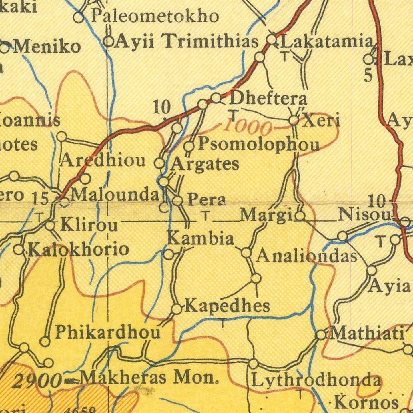 detail of the map from the centre
