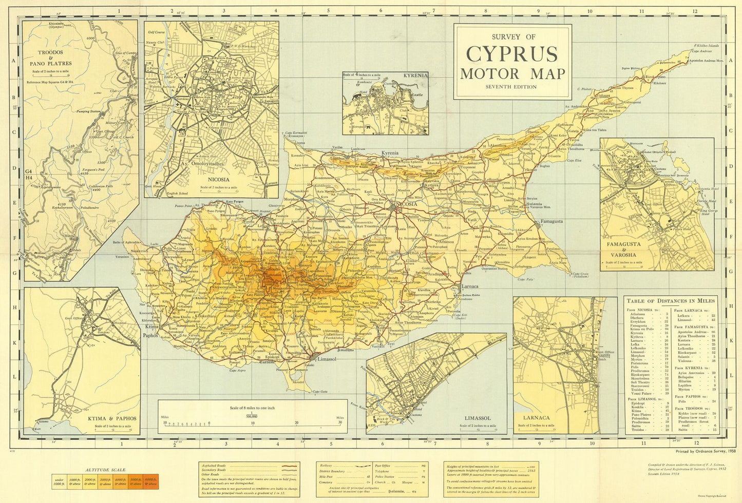presentation of the map reproduction without a frame