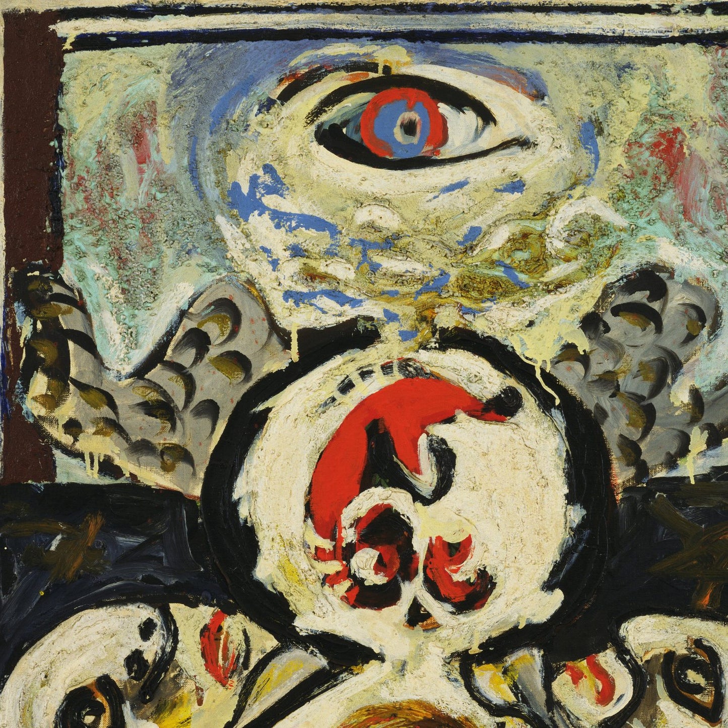detail of the fine art reproduction from the centre left