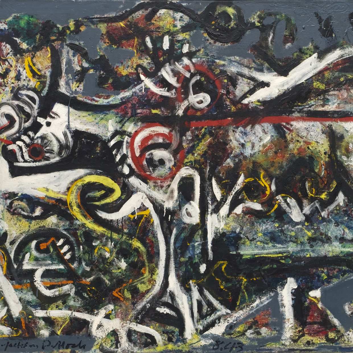 detail of the fine art reproduction from the centre left