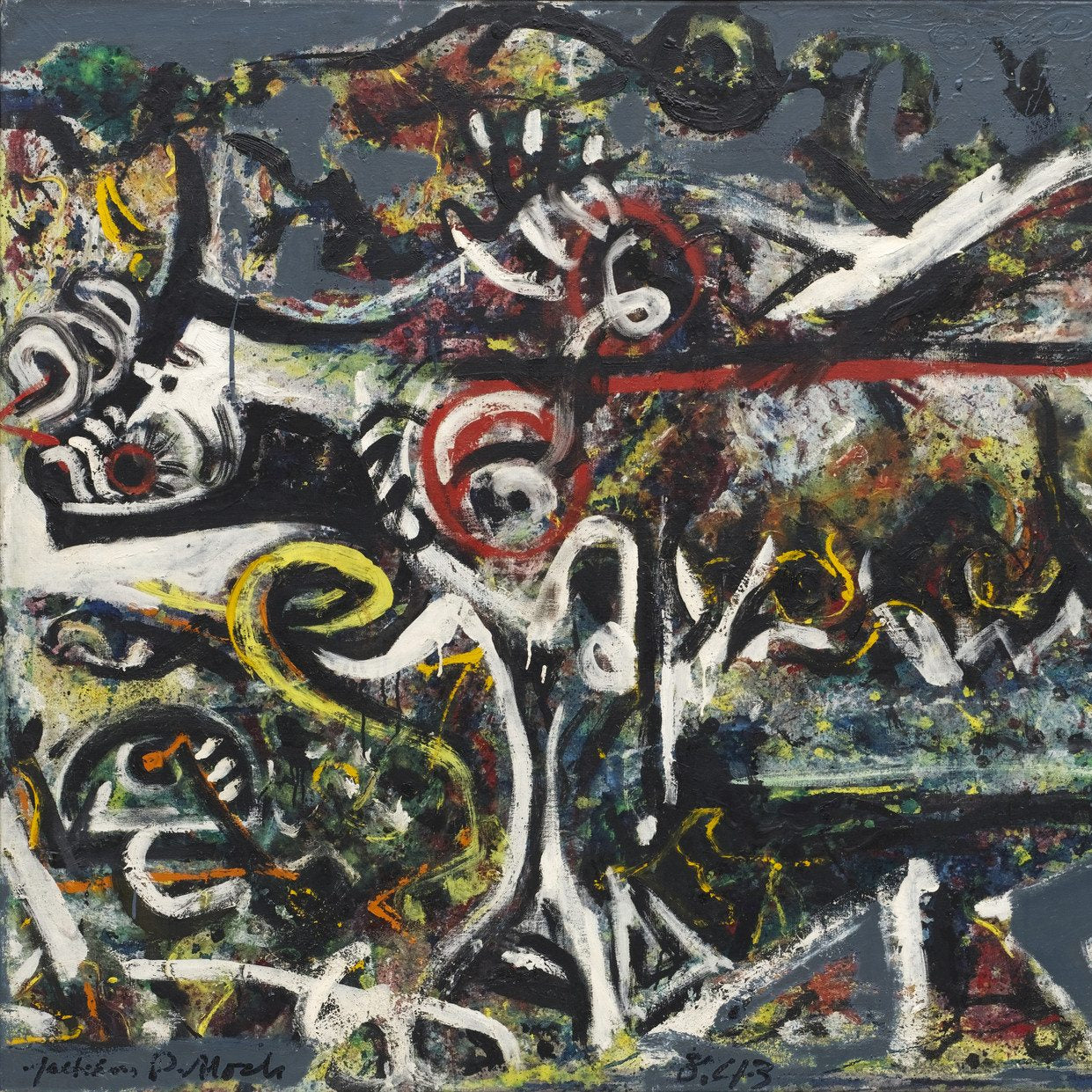 detail of the fine art reproduction from the bottom left corner