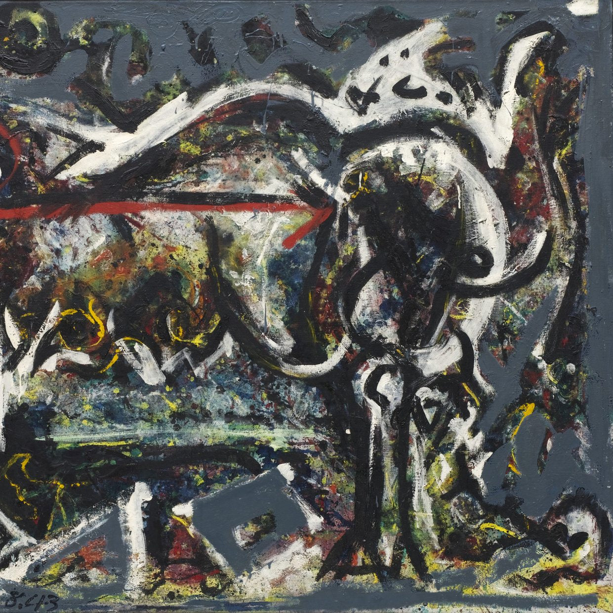 detail of the fine art reproduction from the top right corner